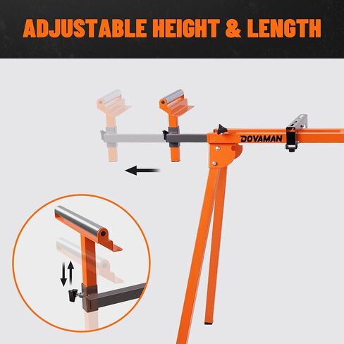 Miter Saw Stand, 3-Step Quick Install & Fold, Lightweight 22LB Design, 330LB Capacity, 78-1/8'' Max Sliding Rail, Compatible with DMS01A, DMS03A & Most Mitre Saw Brands - MS01A in Kuwait