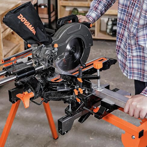 Miter Saw Stand, 3-Step Quick Install & Fold, Lightweight 22LB Design, 330LB Capacity, 78-1/8'' Max Sliding Rail, Compatible with DMS01A, DMS03A & Most Mitre Saw Brands - MS01A in Kuwait