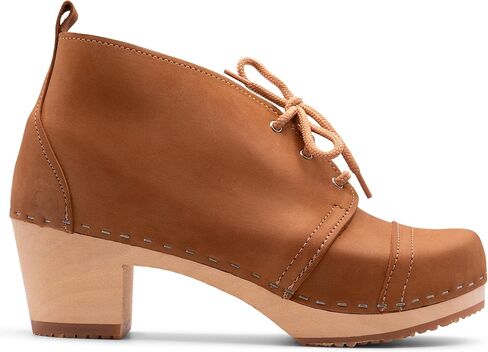 Sandgrens Handmade Swedish Wood Clogs for Women, High Heel Boots | Chukka Cap Toe in Saudi Arabia