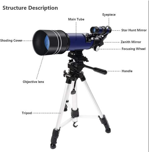 Monoculars Telescope High Power 400/70mm Astronomical Telescope Refractor Telescope with Adjustable Tripod & Smartphone Adapter, Telescope for Kids Adults Beginners Binoculars in Kuwait