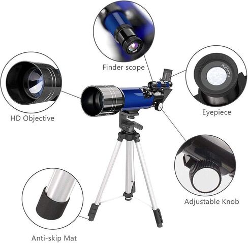 Monoculars Telescope High Power 400/70mm Astronomical Telescope Refractor Telescope with Adjustable Tripod & Smartphone Adapter, Telescope for Kids Adults Beginners Binoculars in Kuwait