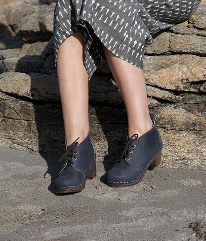 Sandgrens Handmade Swedish Wood Clogs for Women, High Heel Boots | Chukka Cap Toe in Saudi Arabia