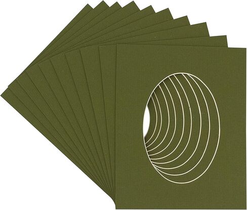 CountryArtHouse Rattan Beige Acid Free 14x18 Oval Picture Frame Mat with White Core Bevel Cut for 12x15 Pictures - Fits 14x18 Frame - Pack of 1 Matboard in Saudi Arabia