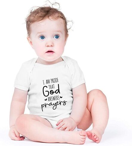 I Am Proof That God Answers Prayers Baby Bodysuit Baby Religious Bodysuit Blessing Babies Clothing in Saudi Arabia