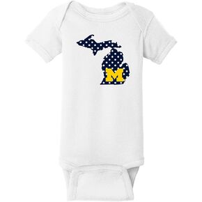 UGP Campus Apparel NCAA Polka Dot State, Team Color Infant Creeper Bodysuit, College, University
