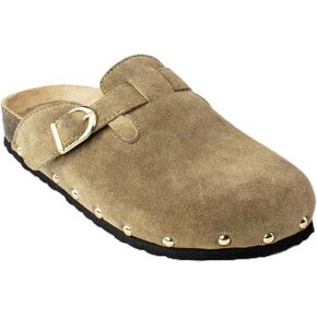 RF ROOM OF FASHION Women's Studded Footbed Cork Clog Antislip Slippers Buckle Mules House Sandals Potato Shoes