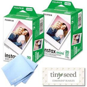فيلم الكاميرا الفوري لـ Fujifilm Instax Mini Cameras: 2 pack ، 40 ورقة (20 ورقة × 2 = 40 إجمالي التعرض). تشمل الحزمة عدسة الألياف الدقيقة وقماش تنظيف الزجاج.