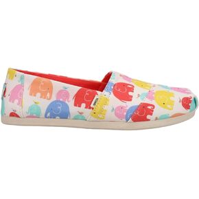 TOMS Womens Alpargata Graphic Slip On Flats Casual - Multi, White
