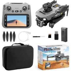 GPS Drone with Camera, 4.5 inch Screen Remote Controller Quadcopter Drones for Adults Beginner, Brushless Motor, 5G Wi-Fi Transmission