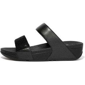 FitFlop Womens Lulu Crystal Embellished Slides Synthetic Leather Sandals