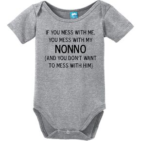 Sod Uniforms Mess with Me Mess with Nonno Printed Infant Bodysuit Baby Romper