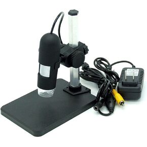 Microscope 3200x2400 AV Microscope 400X Electron Microscope (Color : Black)