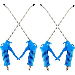 Air Blow Gun of 4 with Fixed Nozzle For Air Compressor Accessories Dust Removal Cleaning Tool,High Volume Powerfu Pneumatic Dust Removing Gun Air Blow with Joint (Blue (4Pack)