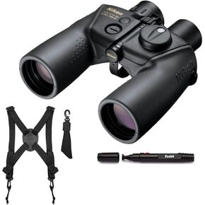 Nikon 7x50 OceanPro CF WP Fog-Proof Global Compass Marine Binocular with Polycarbonate Body (Black) Bundle with Focus Camera Binocular Harness and Focus Lens Cleaning Pen (3 Items)