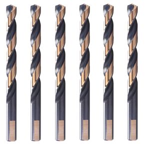 6 PCS, 11/32", Black and Gold Twist Drill Bits