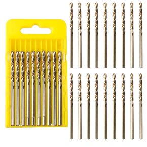 20 pcs 1/8 بوصة قطع الحفر الكوبالت ، M35 HSS الكوبالت مستقيمة مستقيمة طول عرقلة الطول تويست الحفر لات