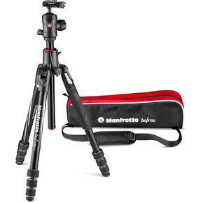 Manfrotto Befree GT XPRO Aluminium Camera Tripod, 496 Centre Ball Head, Twist Lock System, 90 Degree Column, 200PL-PRO Plate, for DSLRs, CSC, Mirrorless, Macro Photography, MKBFRA4GTXP-BH