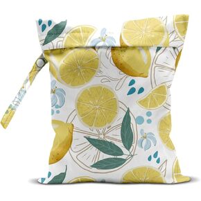 Wet Bag for Swimsuit Pool Travel Baby Cloth Diapers Dirty Yoga Gym Clothes Beach Bags Summer Gifts for Women Men Beach Vacation Essentials Lemon Waterproof Wet Dry Bag Travel Laundry Bags