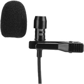 Double Microphones Small and Light Pine/Mini Microphone to Record Karaoke, for Mobile Phones, Cameras, Black