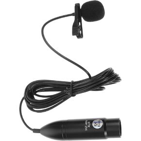 YARNOW 48V Professional Lavalier Microphone with XLR Jack XLR Three Pin Clip Mic for Recording Speeches and Live Broadcasts Durable Portable Design for Audio Enthusiasts