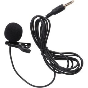Mini Portable Clip Lavalier Condenser Mic for Phone Camera Laptop High Sensitivity Black for Video Meetings Recordings and Chatting