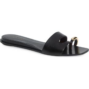 Tory Burch Women's Nappa Leather Pierced Slides, Perfect Black/Gold
