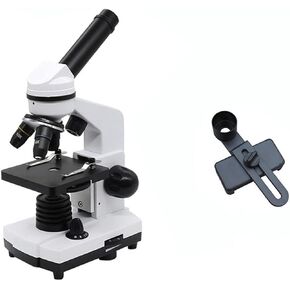 Lab Microscope Accessories 40X-1600X Microscopes with Slides Set Phone Adapter Biological Microscope