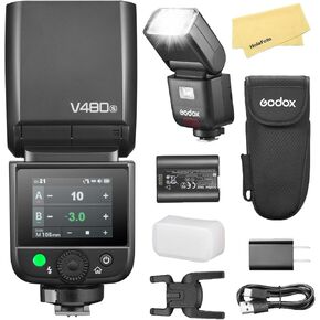 Godox V480S TTL Camera Flash for Sony Camera Flash Speedlite Speedlight Light,GN50,2.4G HSS 1/8000s,7.2V/2200mAh Li-ion Battery,1.7s Recycle Time,650 Full-Power Flashes,10 Levels LED Modeling Lamp