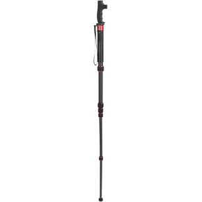 Camera Monopod, 6 Section Extendable Carbon Fiber Monopod, Walking Stick Head, 1/4 Inch 3/8 Inch Conversion Screw, DSLR Action Camera, Easy to Carry with Pouch