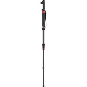 Camera Monopod, Carbon Fiber 6 Section Extendable Monopod with Walking Stick Head, 1/4 3/8 Inch Conversion Screw, for DSLR Action Camera
