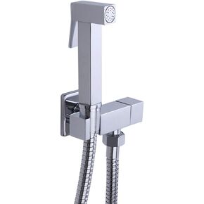 Chrome Square HandheldToilet Sprayer Solid Brass Single Cold WaterFaucets Wall Mount Cloth Diaper WasherSpray Shower
