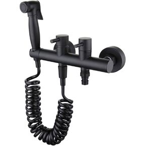 HandheldToilet Sprayer Dual Handle BathroomSprayer Set Wall Mounted Baby Cloth Diaper Sprayer with Spring Hose, Bathroom Washroom