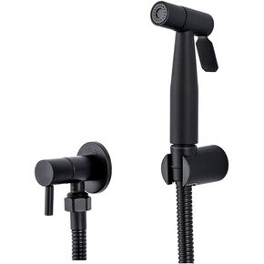 Black Round HandheldToilet Sprayer Single Cold WaterFaucets Wall Mount Cloth Diaper WasherSpray Shower for Daily Personal Hygiene