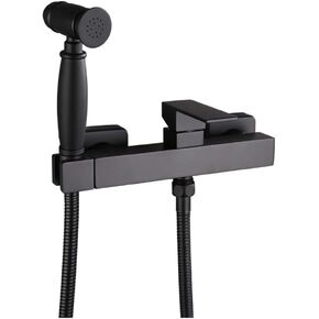 Matte Black HandheldToilet Sprayer Square Single Handle BathroomSprayer Set with Hot Cold Water Mixer Wall Mounted Water Baby Cloth Diaper Sprayer