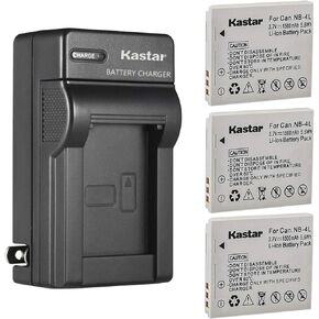 Kastar AC Wall Battery Charger Replacement for Canon Digital IXUS 130, Digital 40, Digital 50, PowerShot SD30, PowerShot SD40, PowerShot SD200, PowerShot SD300, PowerShot SD400 Camera