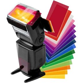 Flash Gel Filters 12 Color Temperature Filters for Camera Light Correction