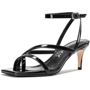 Castamere Women Strappy Mid Kitten Heels Sandals Open Square Toe Flip Flop Heels Ankle Strap Summer Dress Party Shoes 2.6 Inches Heels in Saudi Arabia