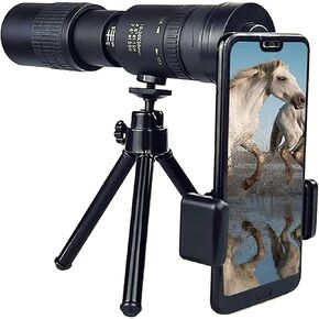 Monocular Telescopes Concerts Football Matches Bird Watching 4K 10 300X40mm Telephoto Zoom Monocular Telescope for Travel Monocular Telescope with Phone Holder and Tripod