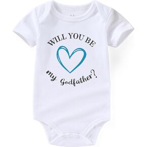 Will You Be My Godmother Godfather Proposal Newborn Baby Clothes Godparents Infant Boy outfits