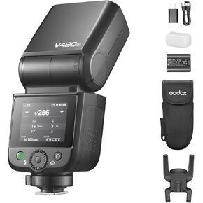 Godox V480 Camera Flash 2.4G Wireless TTL Flash HSS High-Speed Sync Real-Time Distance Readout Built-in Sender Receiver Lightweight Portable to Use Wireless Control (V480 for Canon)