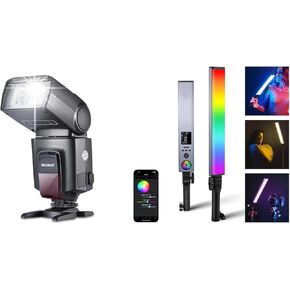 Neewer BH-30S RGB Light Wand 2.4g/App Control ، التصوير الفوتوغرافي المطورة باليد LED عصا إضاءة الفيديو مع TT560 Flash Speedlite متوافق مع Canon Sony Nikon Panasonic Olympus Pentax