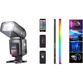 NEEWER TL90C RGB Tube Light, 30W LED Video Light RGBWW Full Color Stick Light Wand 18 Scenes with TT560 Flash Speedlite Compatible with Canon Sony Nikon Panasonic Olympus Pentax