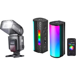 Neewer TL97C مكافحة تطبيق WAND Light Light Magnetic ، 360 ° Full RGB Mini LED مصباح ضوء الفيديو مع TT560 Flash Speedlite متوافق مع Canon Sony Nikon Panasonic Olympus Pentax