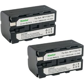 Kastar 2-Pack NP-F770 Battery 7.4V 5800mAh Replacement for CCD-TRV93 CCD-TRV930 CCD-TRV94 CCD-TRV940 CCD-TRV95 CCD-TRV97 CCD-TRV98 CCD-TRV99 DSC-D770 CRX10U CVX-V18NS CVX-V18NSP Camera
