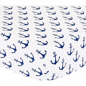 Blue Anchor Toddler Bed or Crib Sheets 2-Pack (100% Cotton)