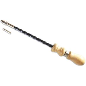 WEDGE 10.5" (26.7 cm) Wooden Handled Push Drill | Forged Steel Shaft | 1/8" (3.2 mm) Collet Capacity | Extra Collet Included | Timeless & Robust Design | Perfect for Craftsmen & DIY Projects