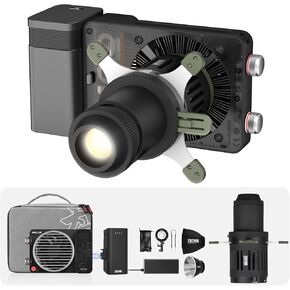 ZHIYUN MOLUS X100 Bi-Color Pro 100W Video Light with Mini Spotlight Conical Optical Snoot kit Photography Studio Video Lighting Projector Accessory with 10 Gobos Free Cutting Shapes Suitable for X100