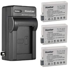 Kastar 1 pack batch و AC Wall Charger استبدال بطارية Canon LP-E8 LPE8 ، شاحن Canon LC-E8E ، Canon BG-E8 Grip ، Canon EOS Rebel T2I ، EOS Rebel T3i ، EOS Rebel T4i ، EOS Rebel T5I Camera Camera
