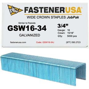 3/4" Leg x 15/16" Crown 16GA GALV GSW-16 Staples 5,000ct | GSW16-34J