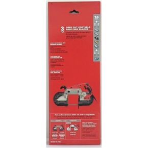 Suitable for Milwaukee 48-39-0511 44-7/8"", 14 TPI Bi-Metal Band Saw Blades - 3pk, silvery